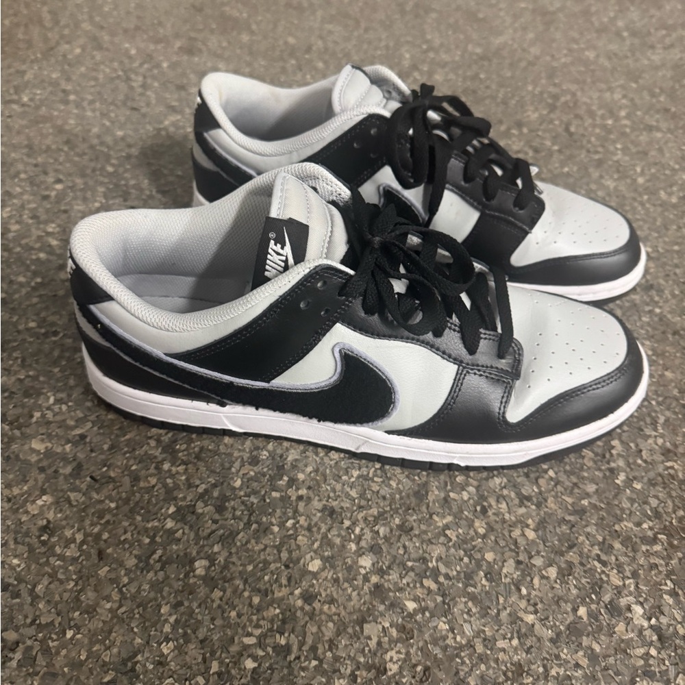 Nike Men's Black and Gray white Sneakers  shoes dunk rare fuzzy